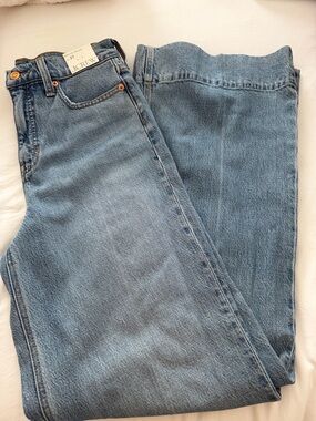 J. Crew Medium Blue High-Rise wide leg trouser